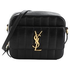 Saint Laurent Vicky Kameratasche aus gestepptem Leder Medium