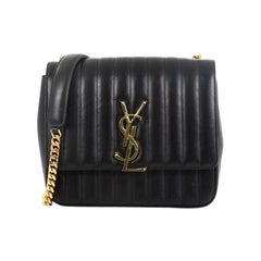 Saint Laurent Vicky Crossbody Bag Vertical Quilted Leather Large
