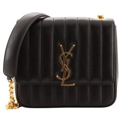 Saint Laurent Vicky Crossbody Bag Vertical Quilted Leather Medium