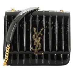Saint Laurent Vicky Crossbody Bag Vertical Quilted Patent Large