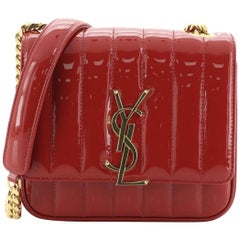 Saint Laurent Vicky Crossbody Bag Vertical Quilted Patent Small