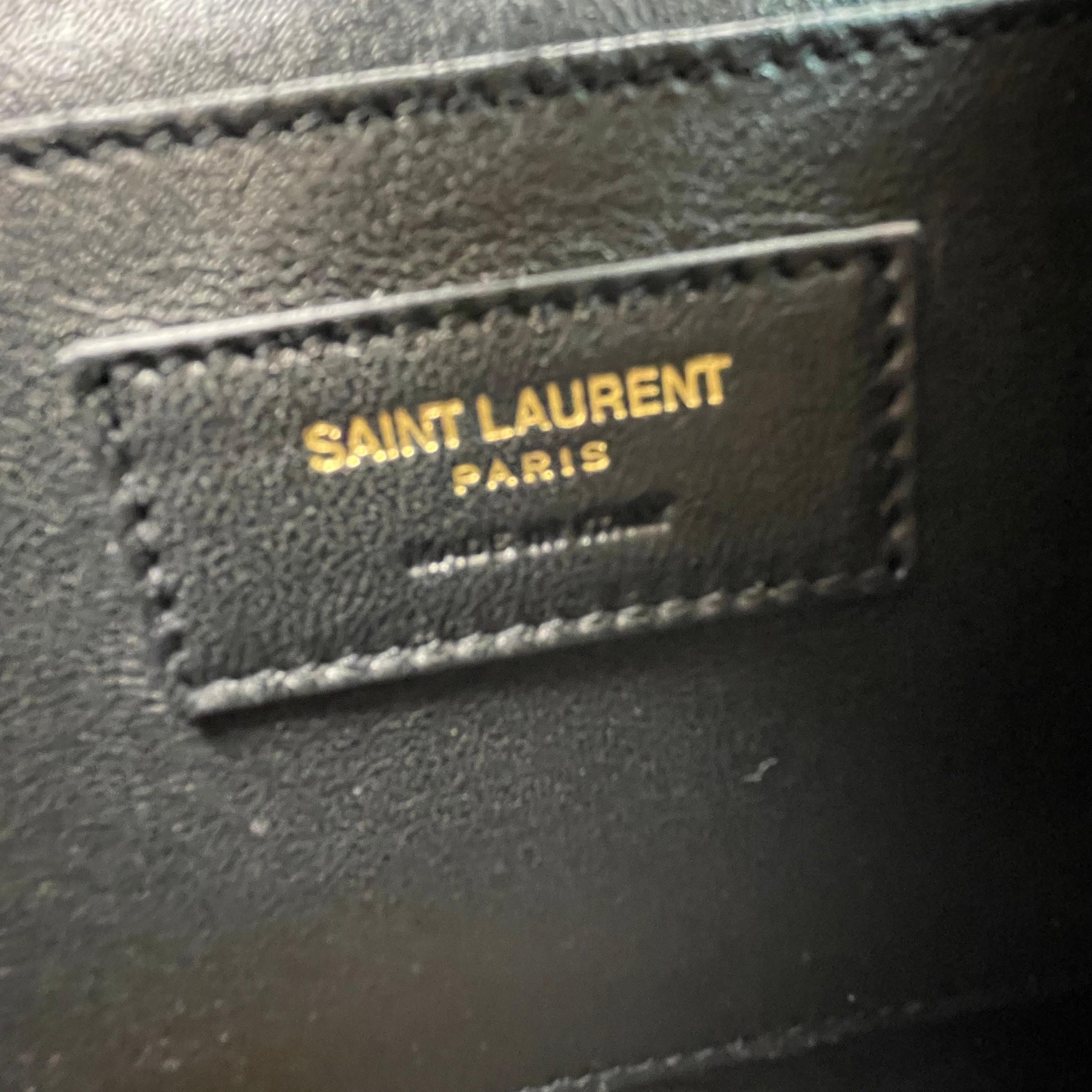 Black Saint Laurent Vicky MM Matelassé Leather Shoulder Bag