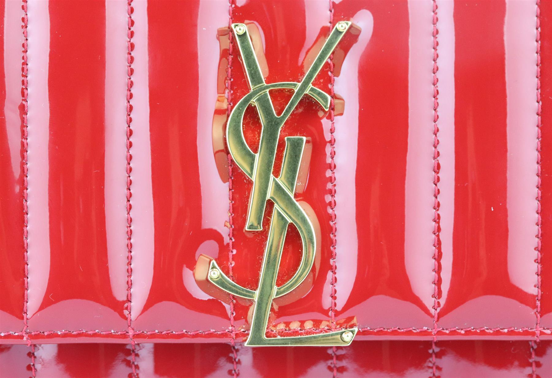 ysl red patent leather bag