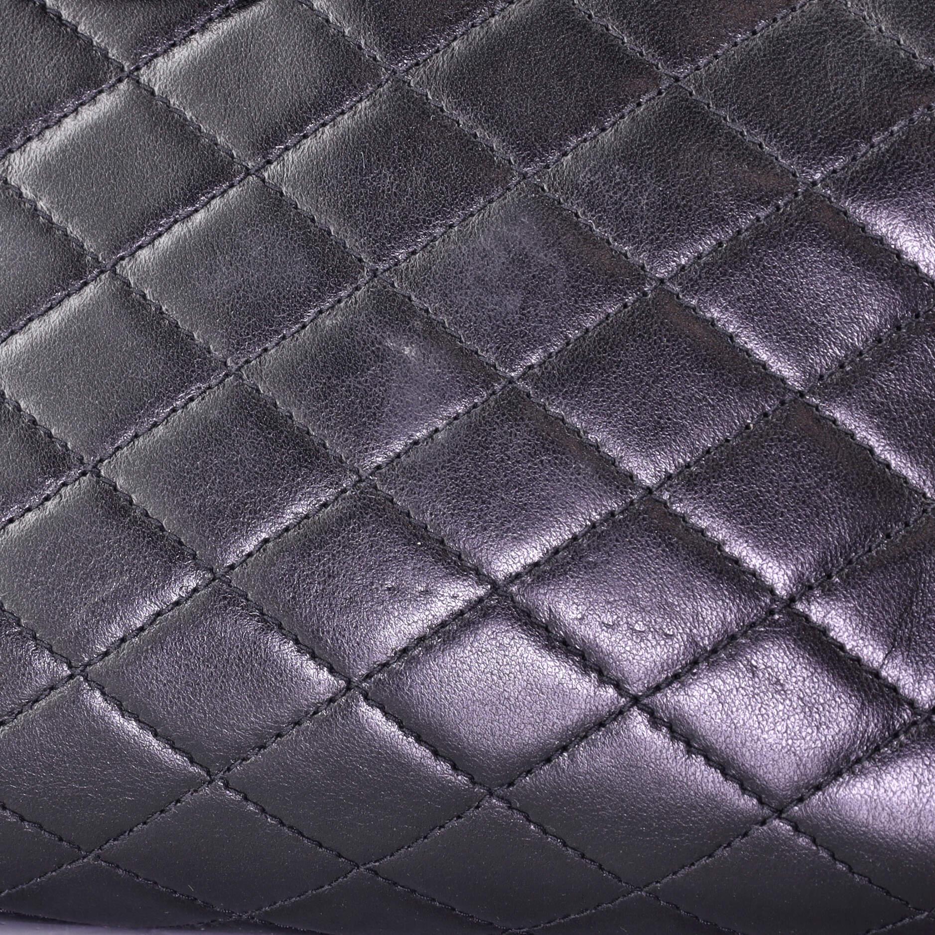 Black Saint Laurent Victoire Chain Clutch Quilted Leather