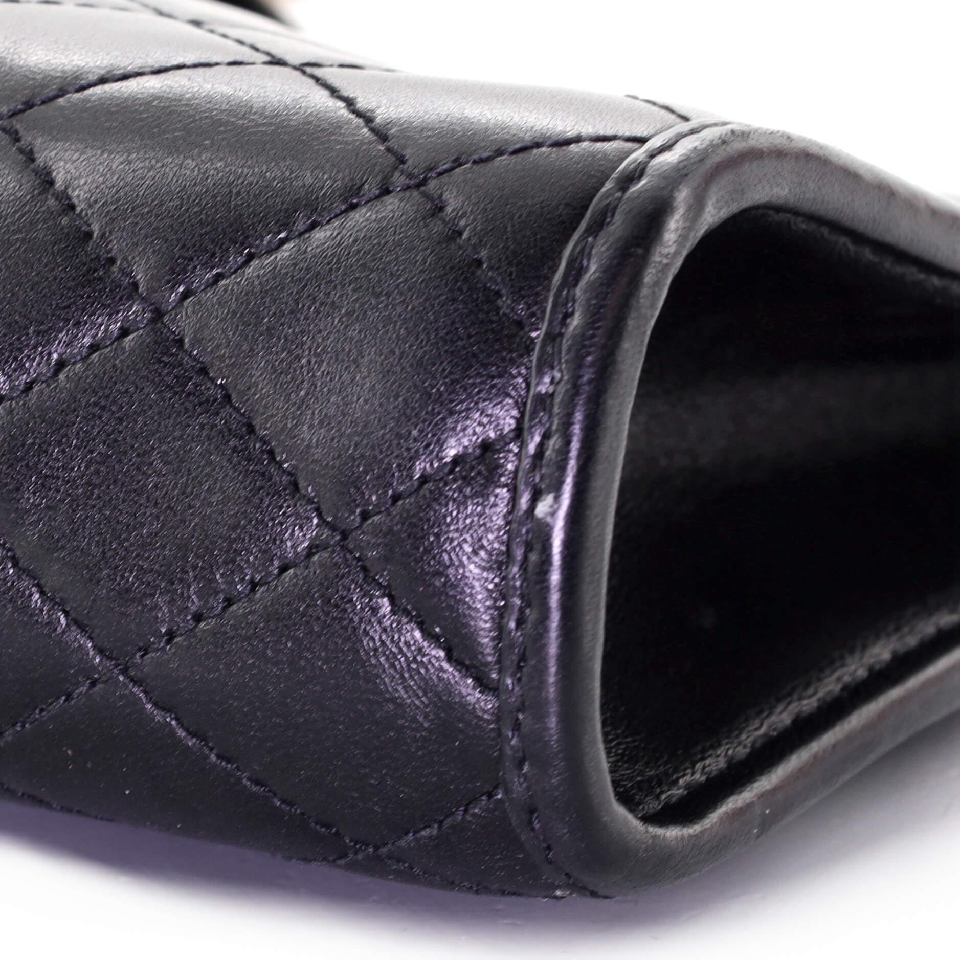 Saint Laurent Victoire Chain Clutch Quilted Leather In Good Condition In NY, NY