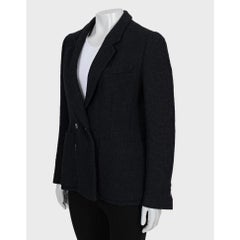 Saint Laurent Vintage Black Double-Breasted Jacket, FR 42