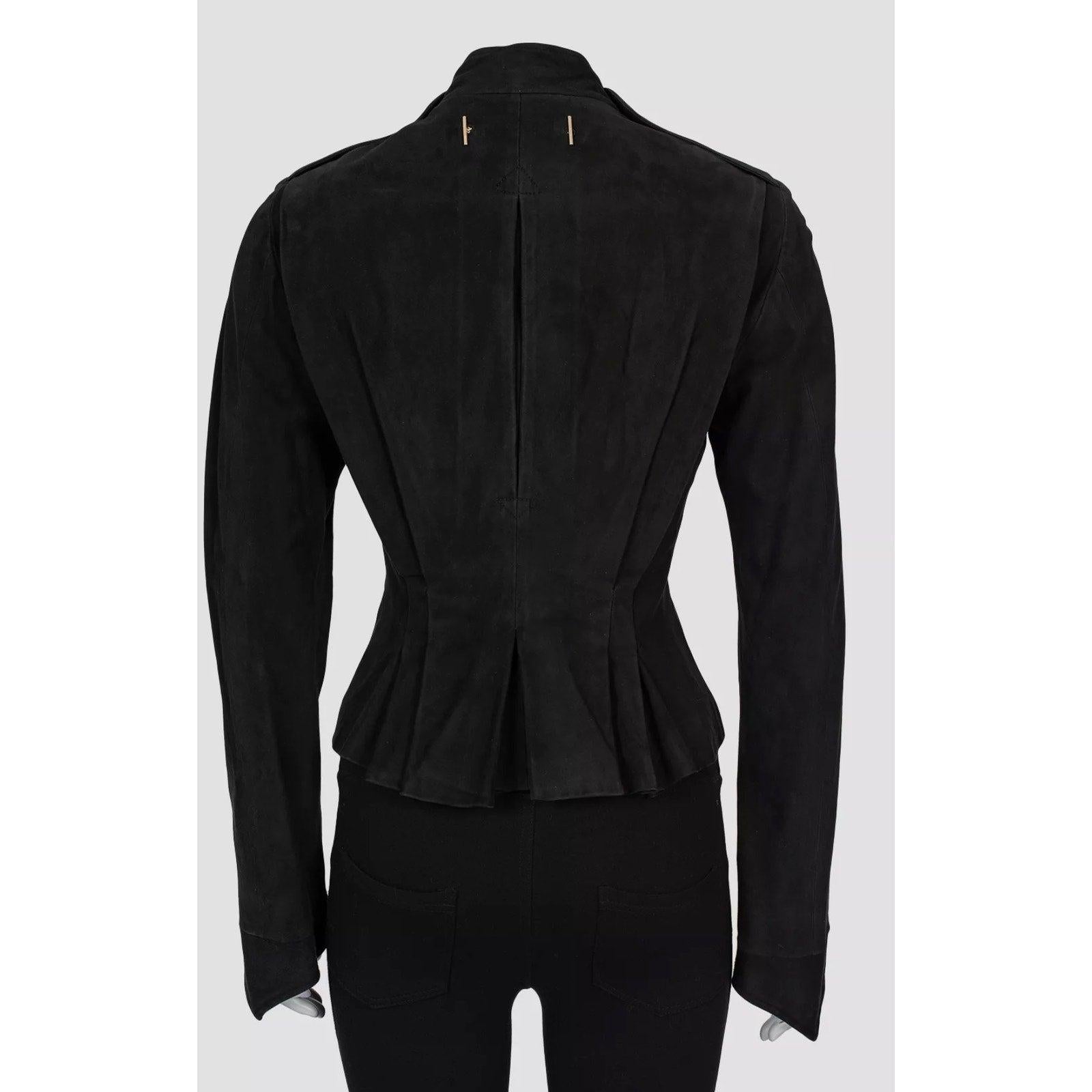 Nero Saint Laurent Giacca in pelle nera vintage - Taglia IT38 / M. in vendita