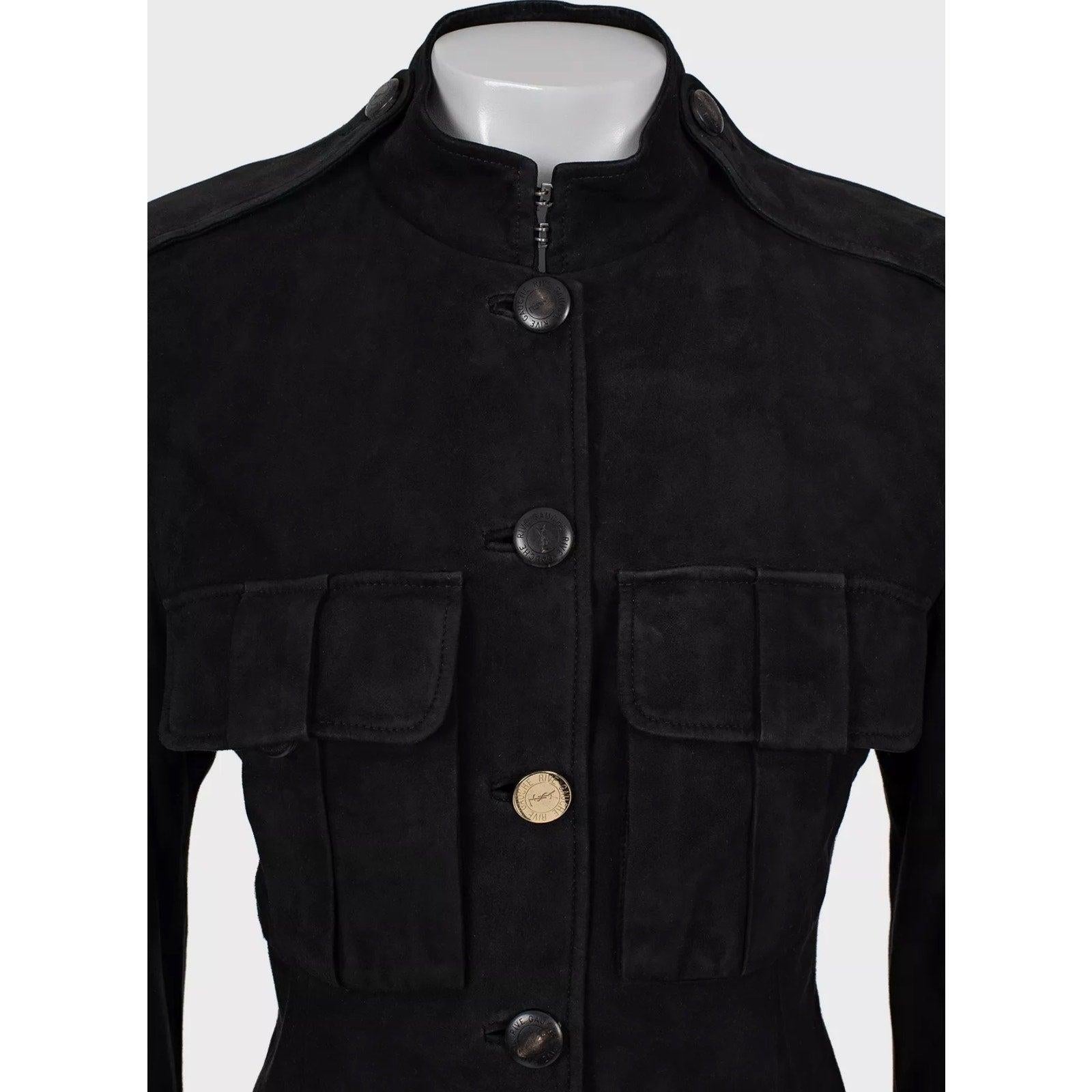 Saint Laurent Giacca in pelle nera vintage - Taglia IT38 / M. In condizioni buone in vendita a Krakow, PL