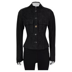 Saint Laurent Giacca in pelle nera vintage - Taglia IT38 / M.