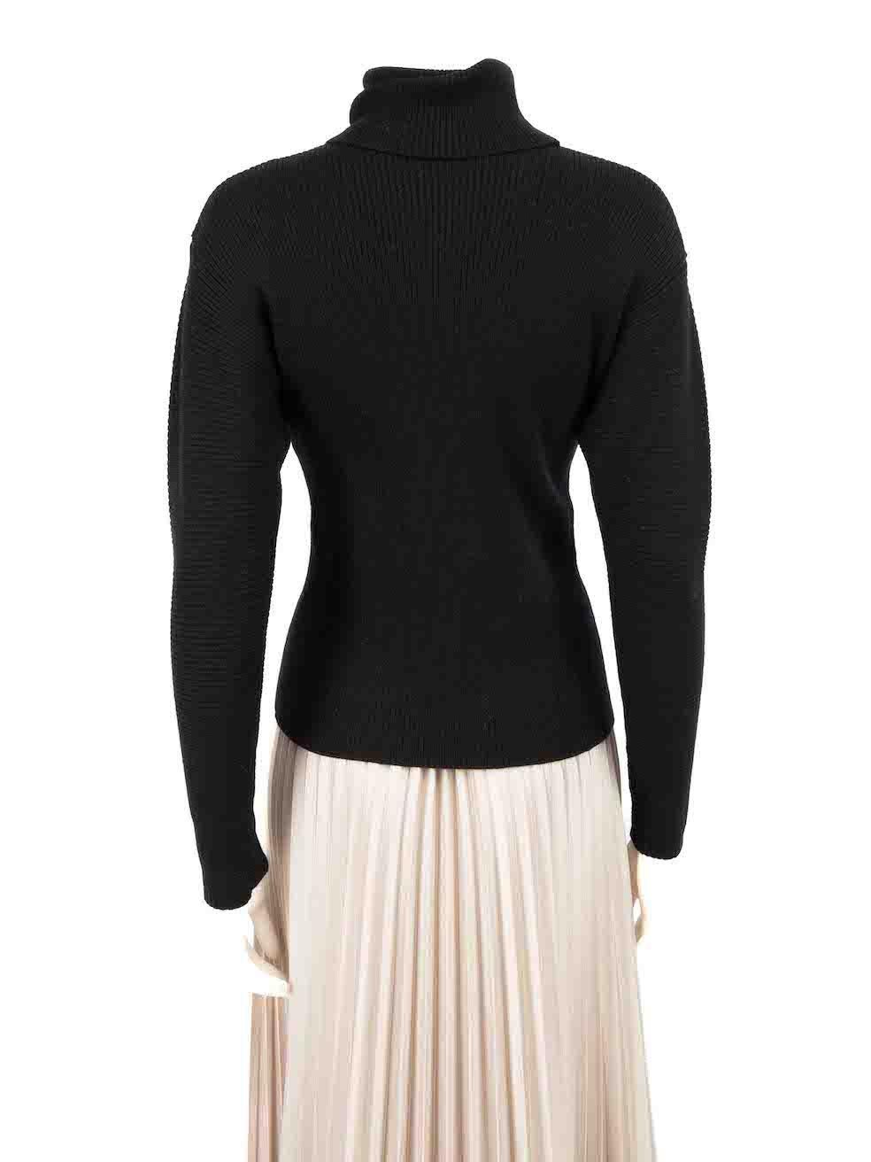 Saint Laurent Vintage Black Rib Knit Jumper Size S In Good Condition In London, GB