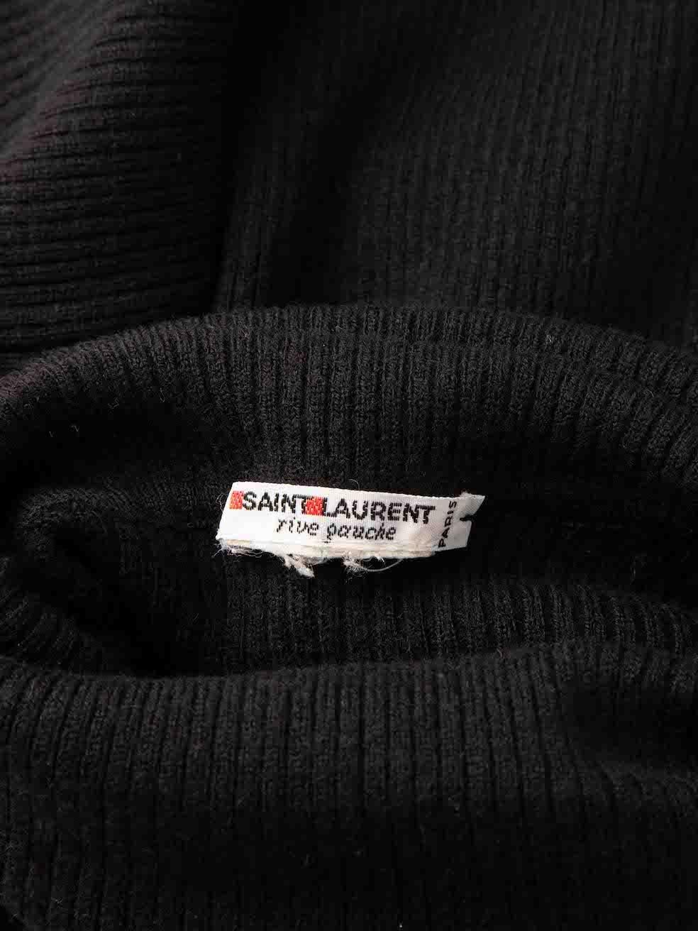 Saint Laurent Vintage Black Rib Knit Jumper Size S 1