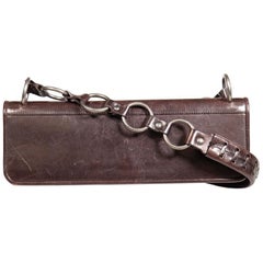 Saint Laurent Vintage Brown Leder Umhängetasche