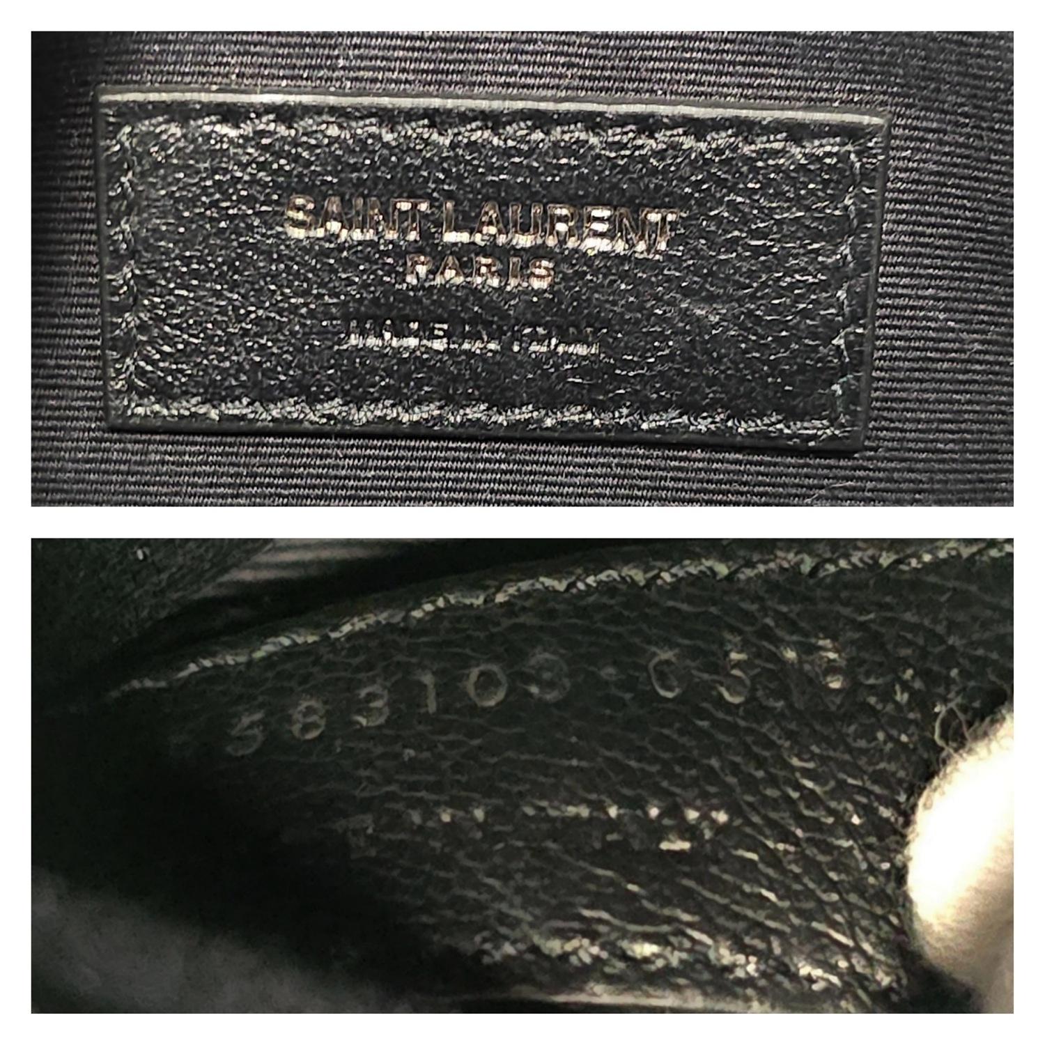 Saint Laurent Vintage Portefeuille Niki en cuir de veau froissé sur chaîne en vente 5