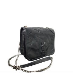 Saint Laurent Vintage Crinkled Calfskin Niki Wallet On Chain