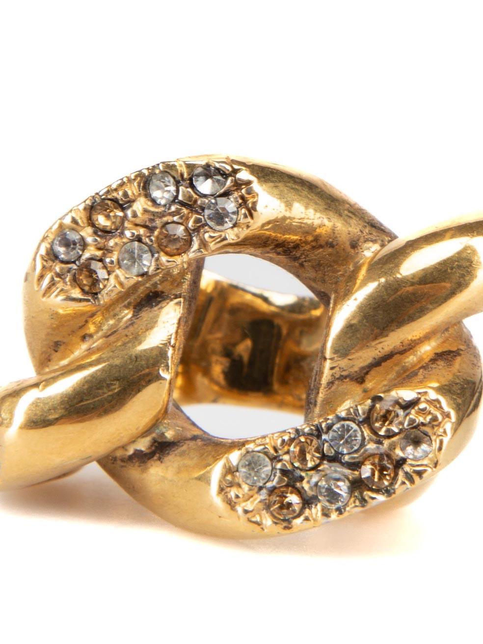 Saint Laurent Vintage Gold Chain Statement Ring In Good Condition In London, GB