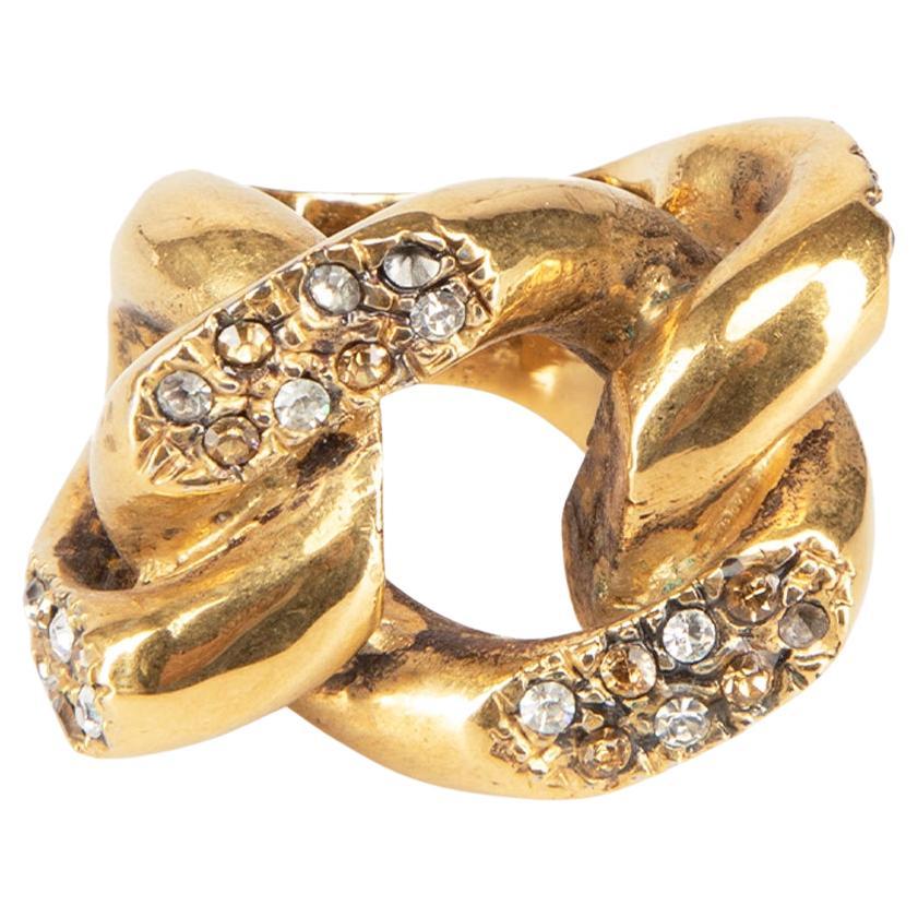 Saint Laurent Vintage Gold Chain Statement Ring