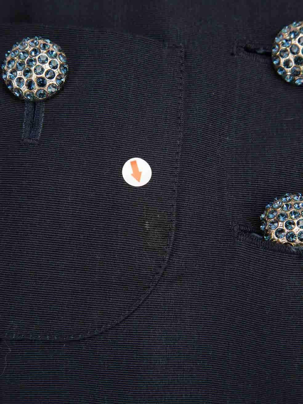 Saint Laurent Vintage Navy Embellished Button Jacket Size XXL For Sale 1