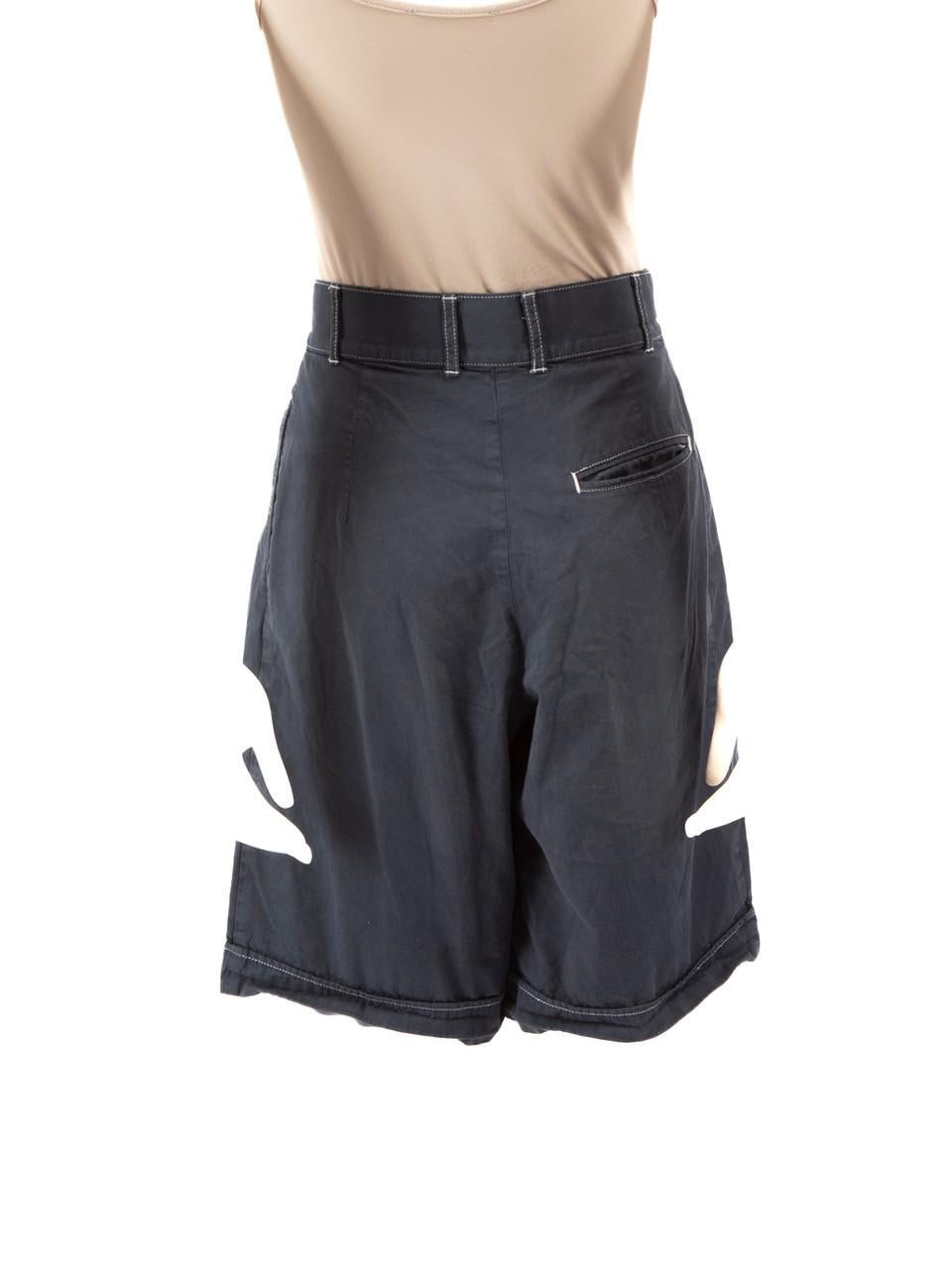 Black Saint Laurent Vintage Navy Knee Length Shorts Size M For Sale