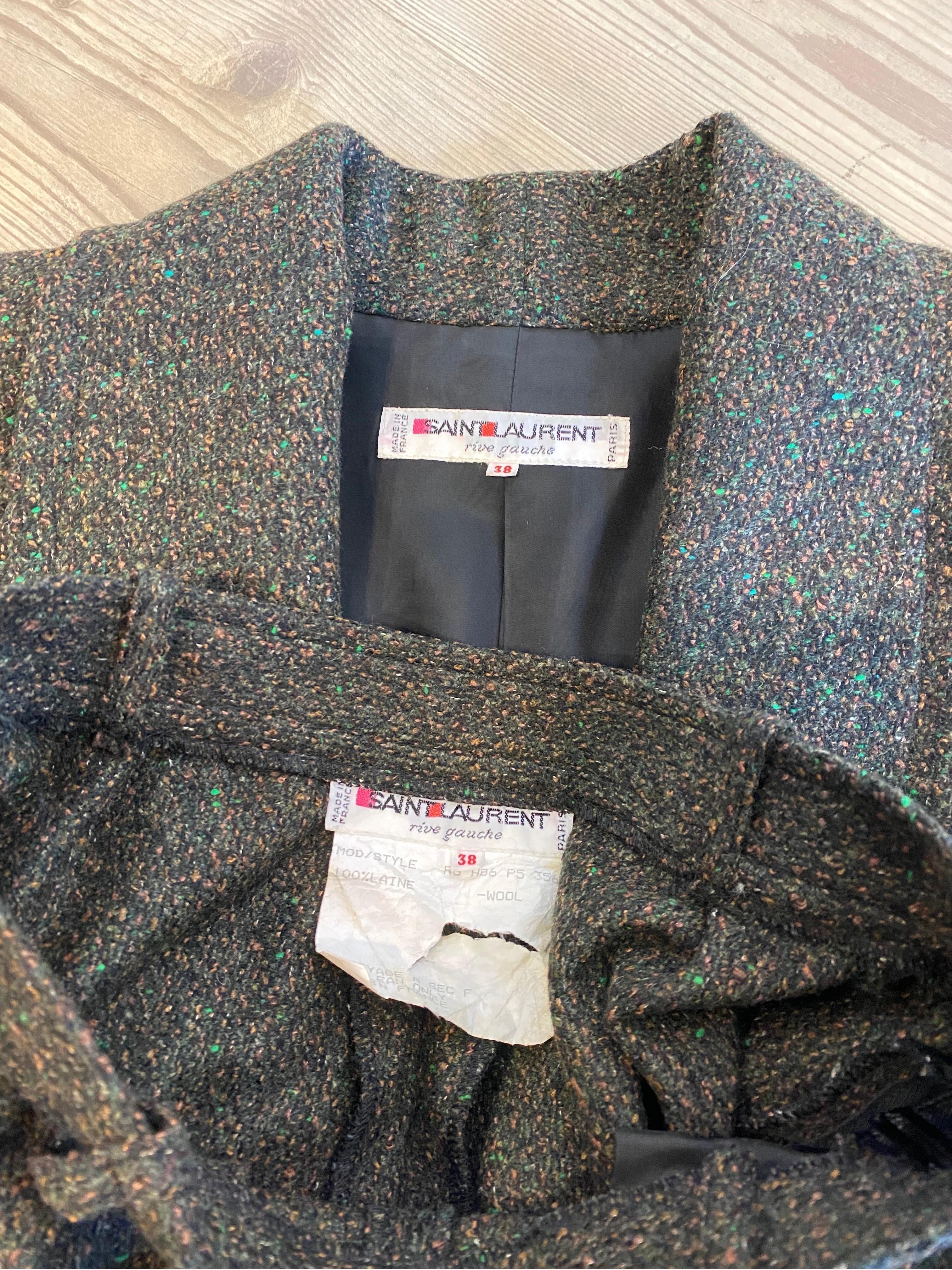 Saint Laurent Vintage-Anzug aus Wolle mit Jacke und Hose im Angebot 7