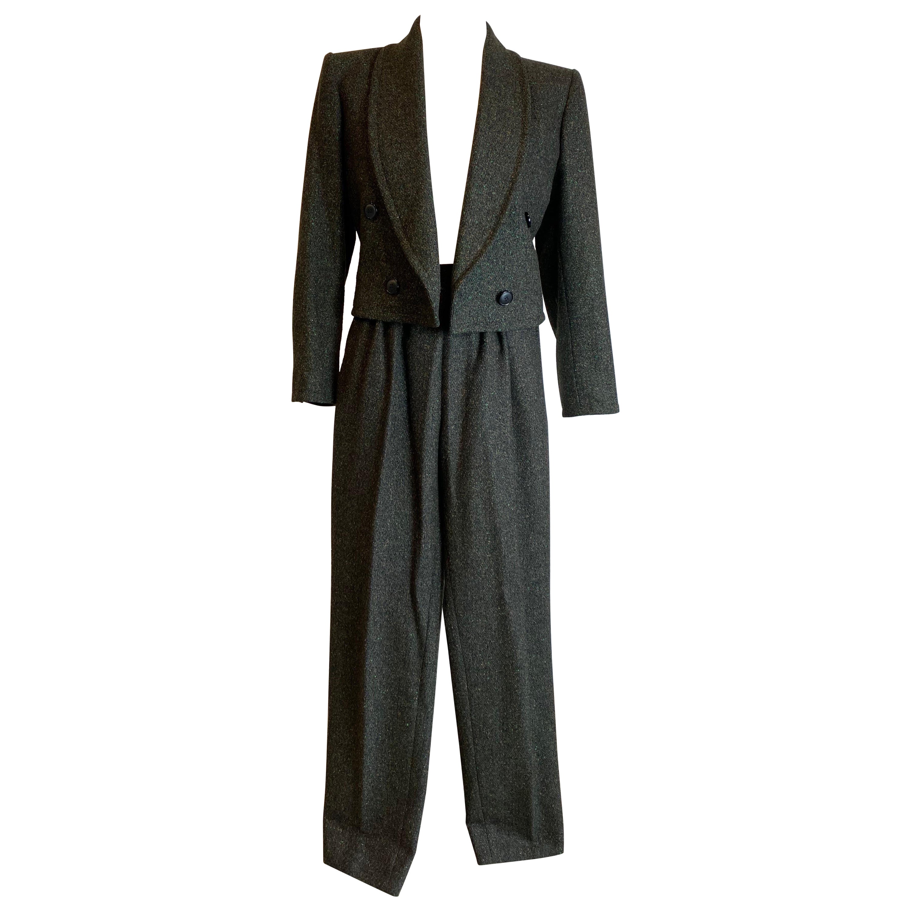 Traje de chaqueta y pantalón Saint Laurent vintage de lana