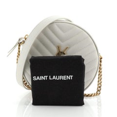 Saint Laurent Vinyle Round Camera Bag Matelasse Chevron Leather