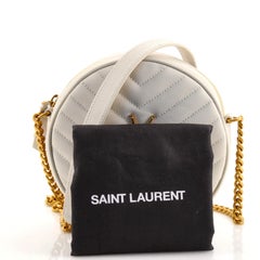 Saint Laurent Vinyle Round Camera Bag Matelasse Chevron Leather