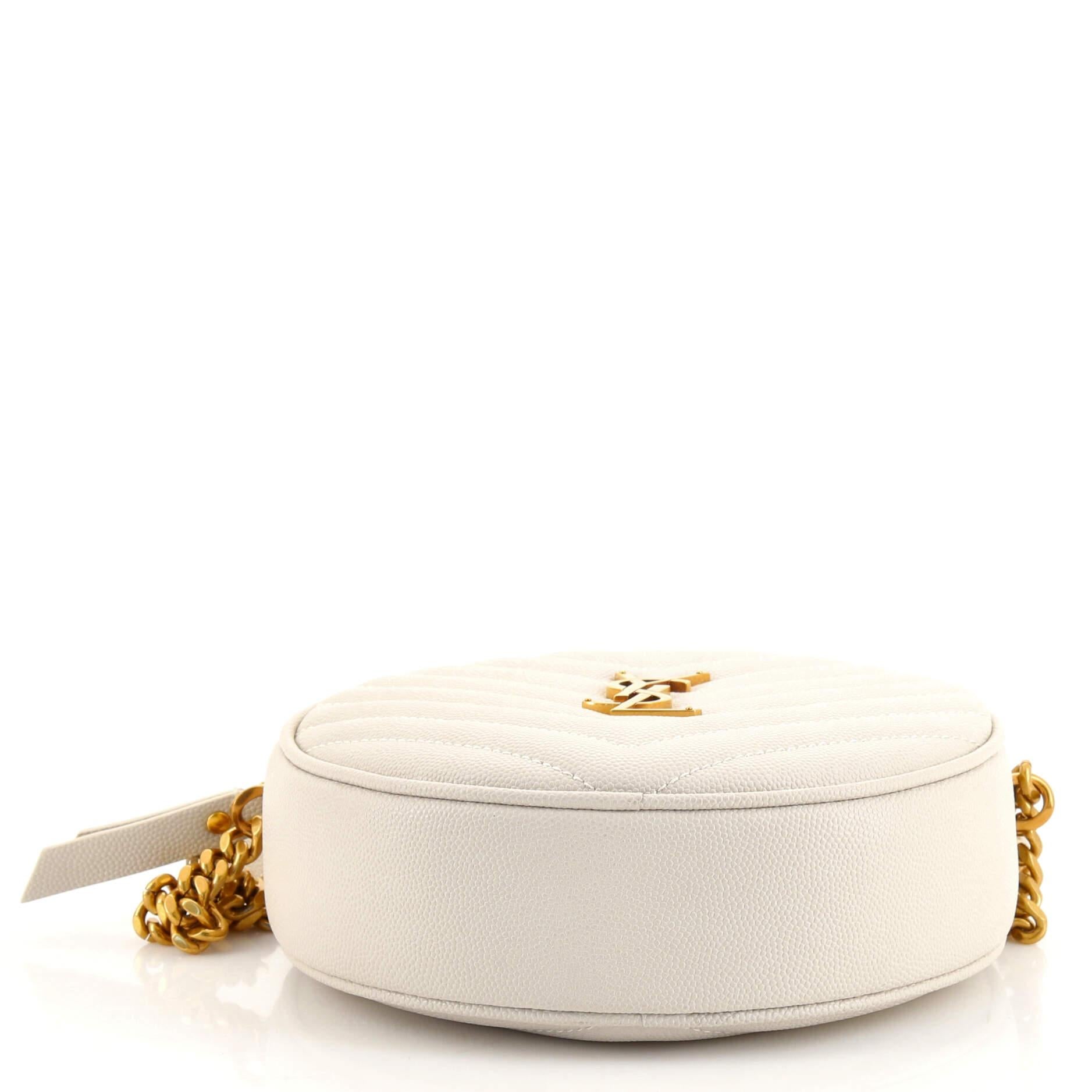 Saint Laurent Vinyle Round Camera Bag Matelasse Chevron Leather 1