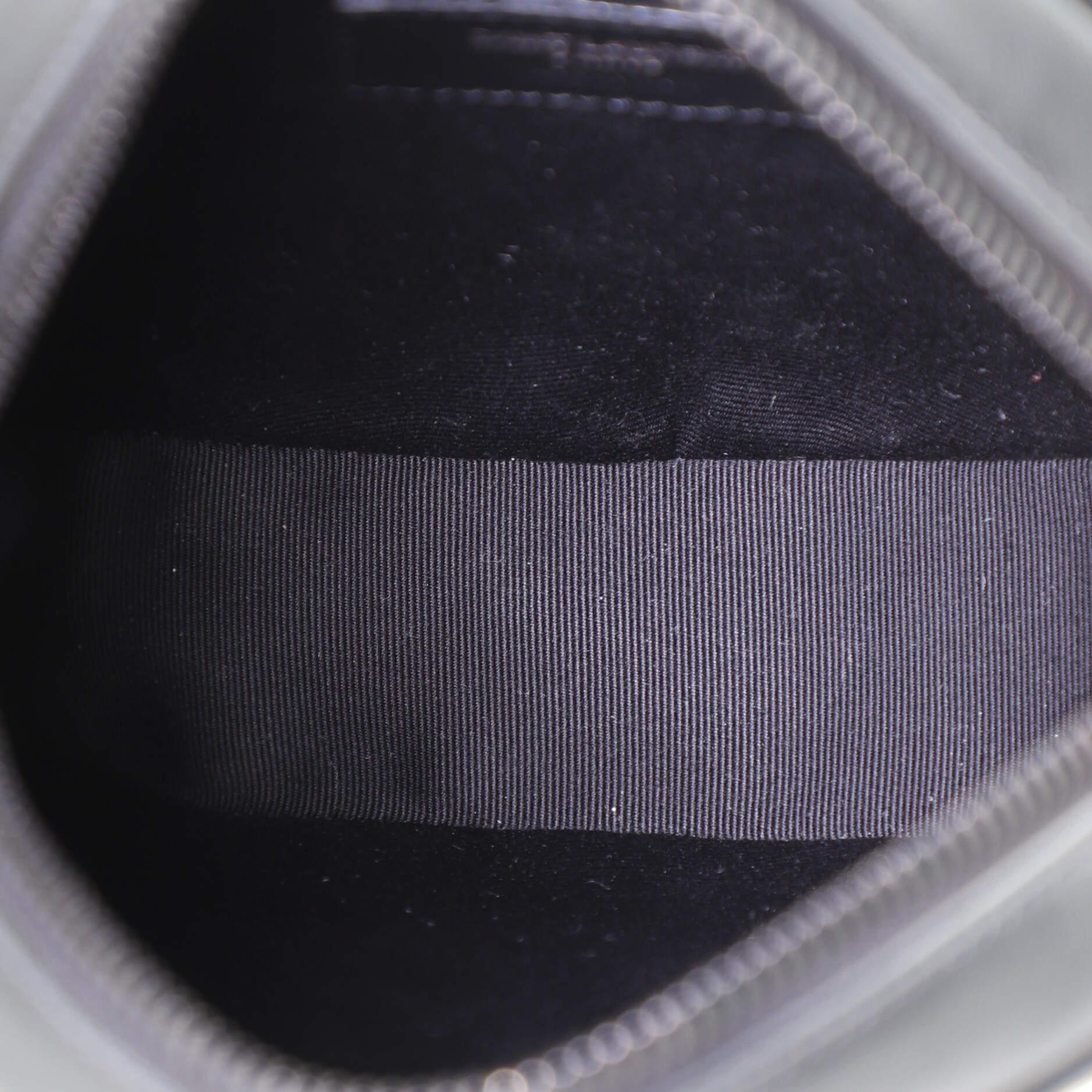 Black Saint Laurent Vinyle Round Camera Bag Matelasse Chevron Leather