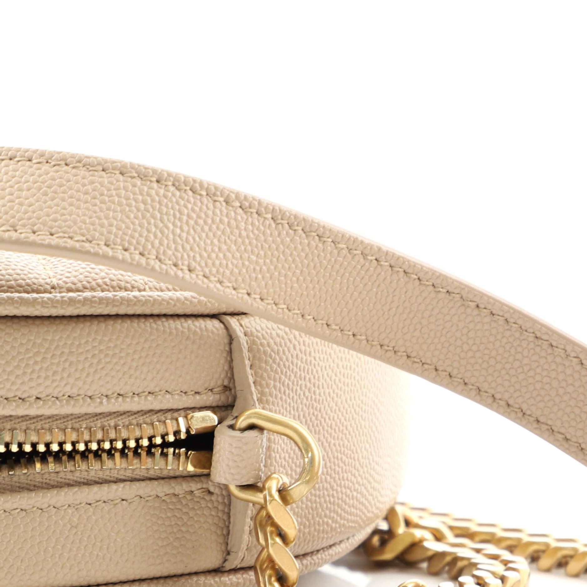 Saint Laurent Vinyle Round Camera Bag Matelasse Chevron Leather In Good Condition In NY, NY