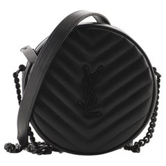 Saint Laurent  Vinyle Round Camera Bag Matelasse Chevron Leather