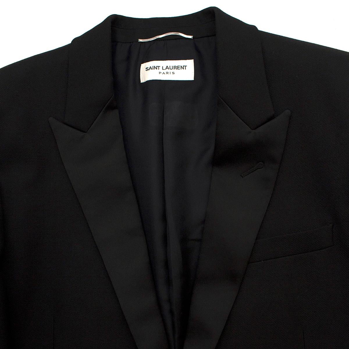 Saint Laurent Virgin Wool Le Smoking Jacket Size US 10 In New Condition For Sale In London, GB