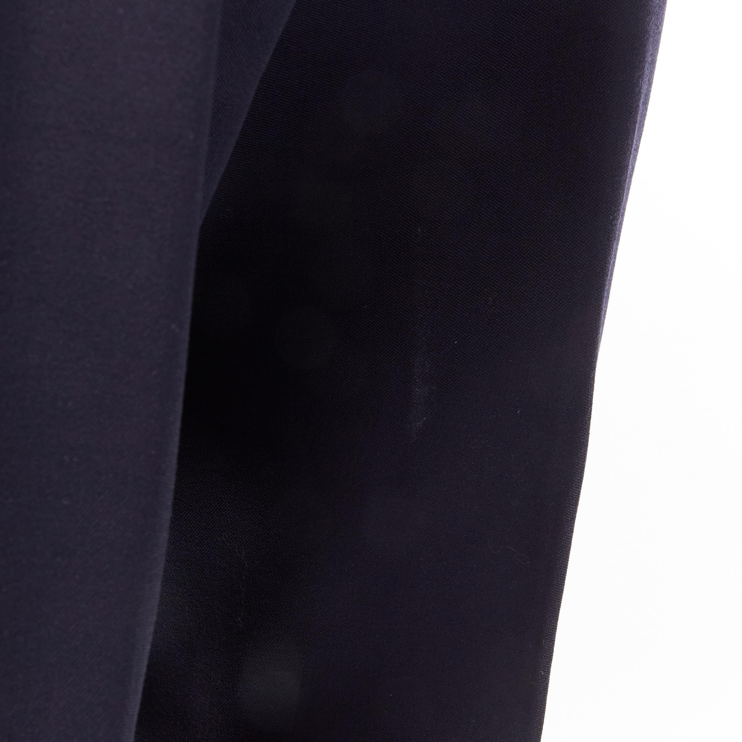 SAINT LAURENT - Combinaison blazer en laine vierge avec col châle en satin bleu marine EU50 L en vente 5