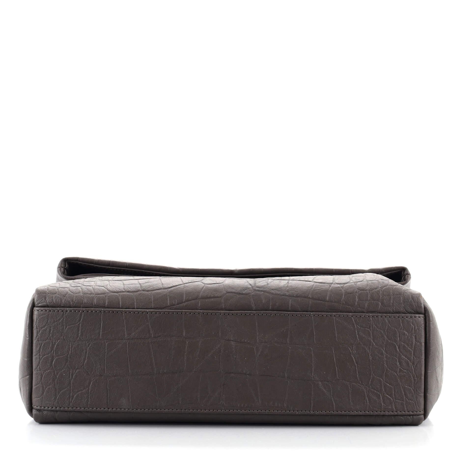 da uomo o donna Saint Laurent West Hollywood - Borsa a tracolla in pelle goffrata con coccodrillo Medi