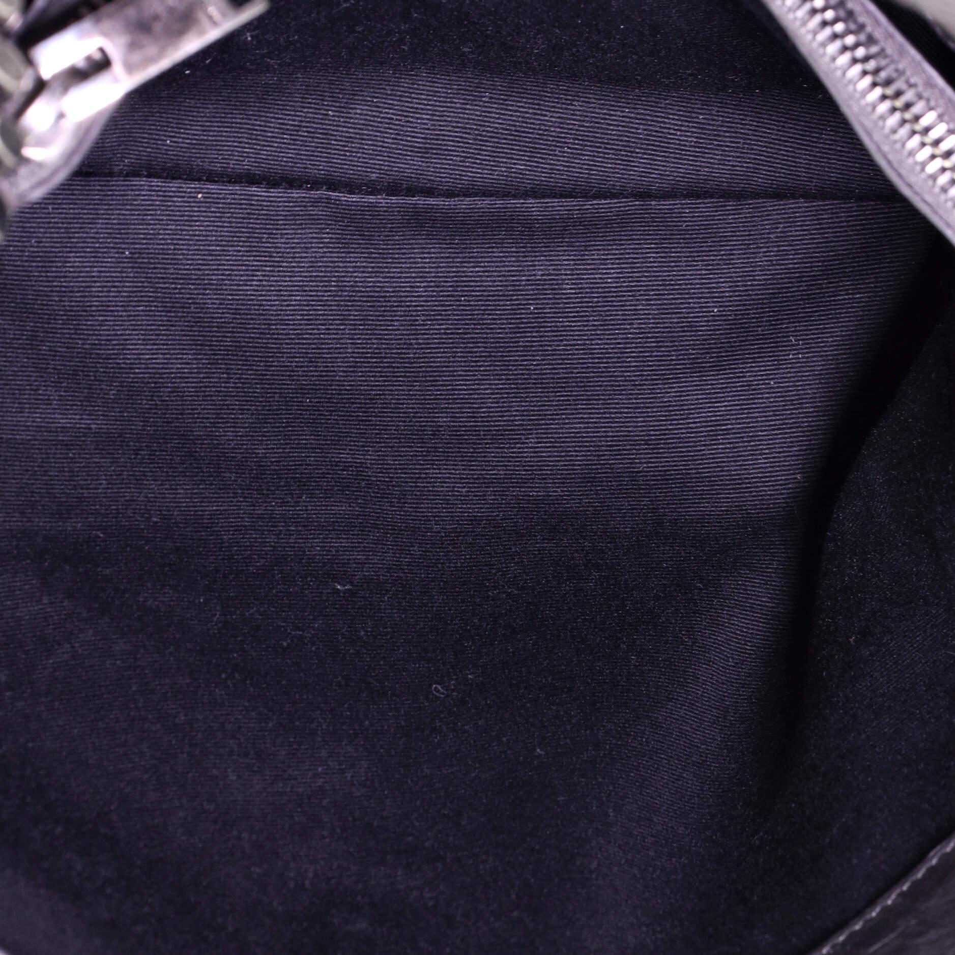 Black Saint Laurent West Hollywood Shoulder Bag Crocodile Embossed Leather Medium