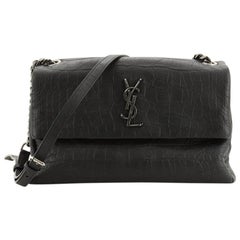 Saint Laurent West Hollywood Shoulder Bag Crocodile Embossed Leather Medium