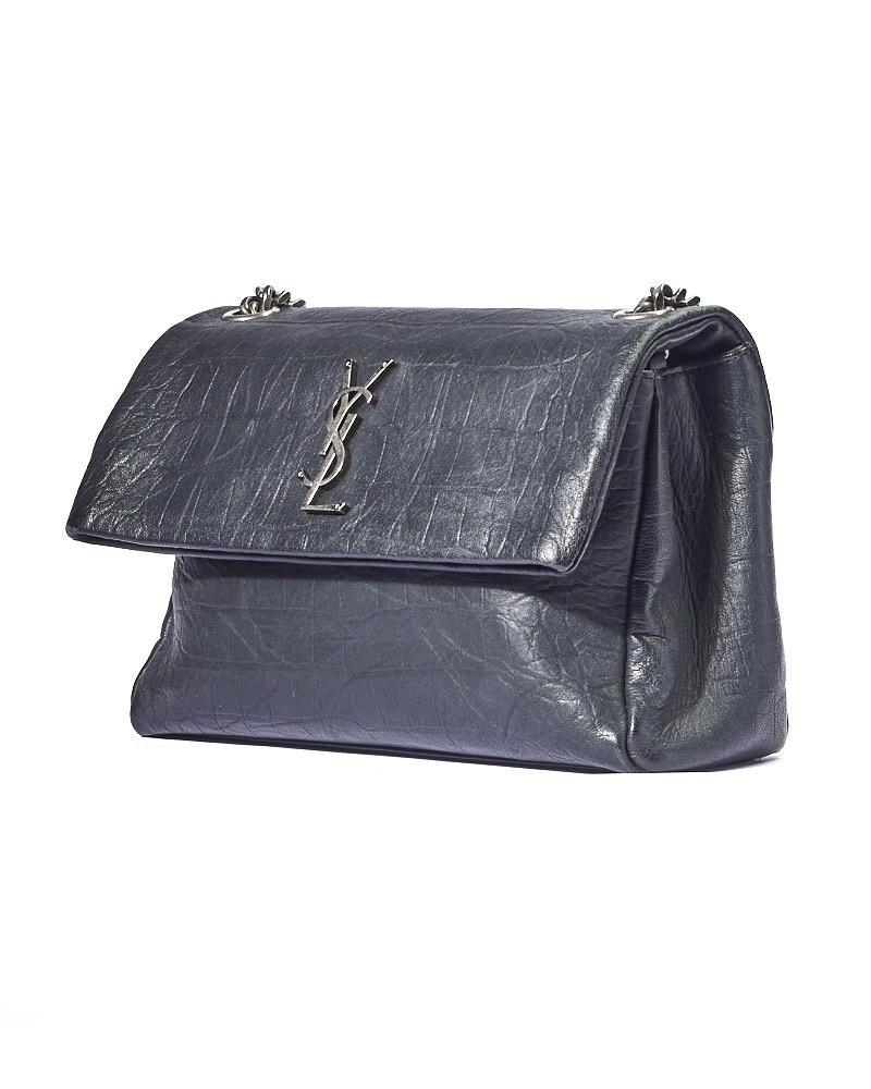 Gray Saint Laurent West Hollywood VBorsa a Tracolla Medium Nero For Sale