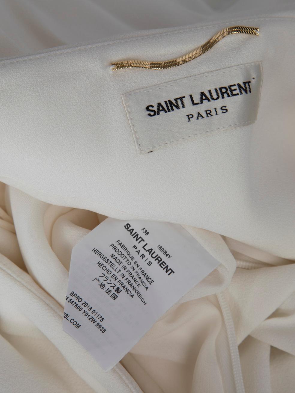 Saint Laurent White Asymmetric Mini Dress Size S For Sale 4