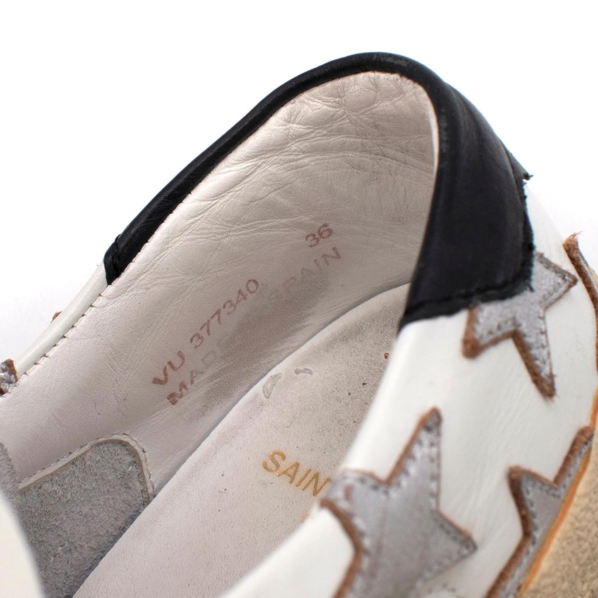 Women's Saint Laurent White California Court Classic Star Sneakers - US 6 For Sale
