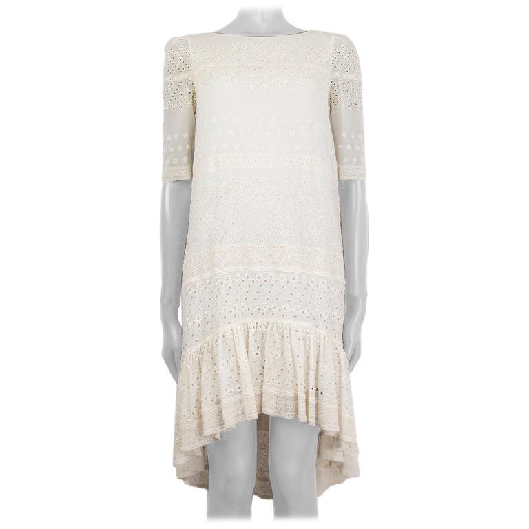 SAINT LAURENT white cotton BRODERIE ANGLAISE RUFFLE Dress 36 For Sale at 1stDibs SAINT LAURENT white cotton BRODERIE ANGLAISE RUFFLE Dress 36 For Sale at 1stDibs