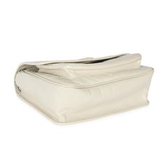 Saint Laurent White Crinkled Leather Medium Niki