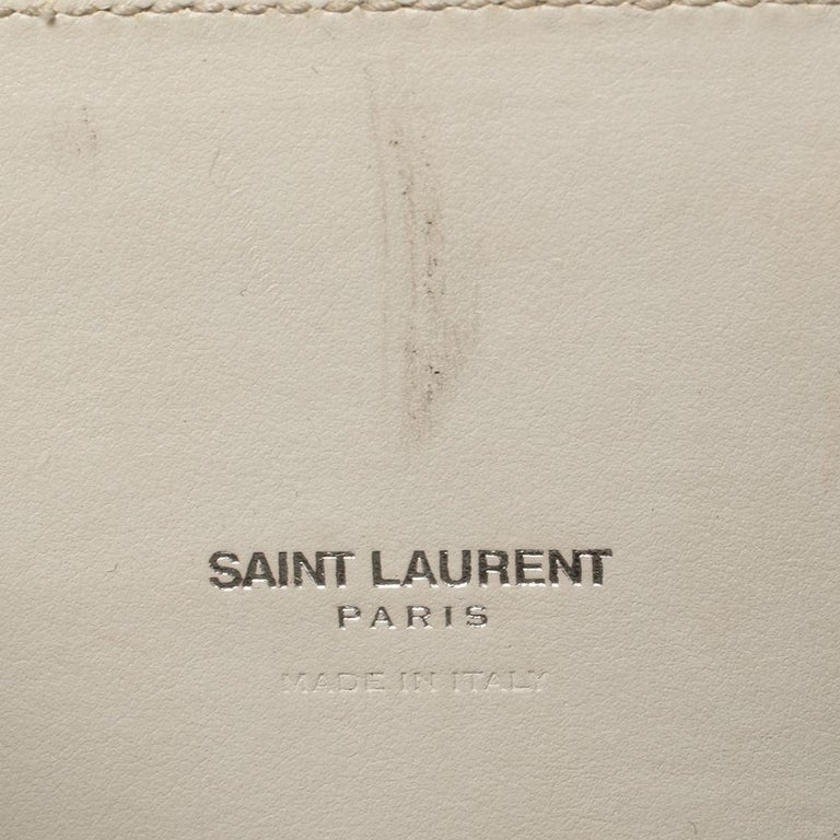 Saint Laurent White Croc Leather Nano Classic Sac De Jour Tote at 1stDibs