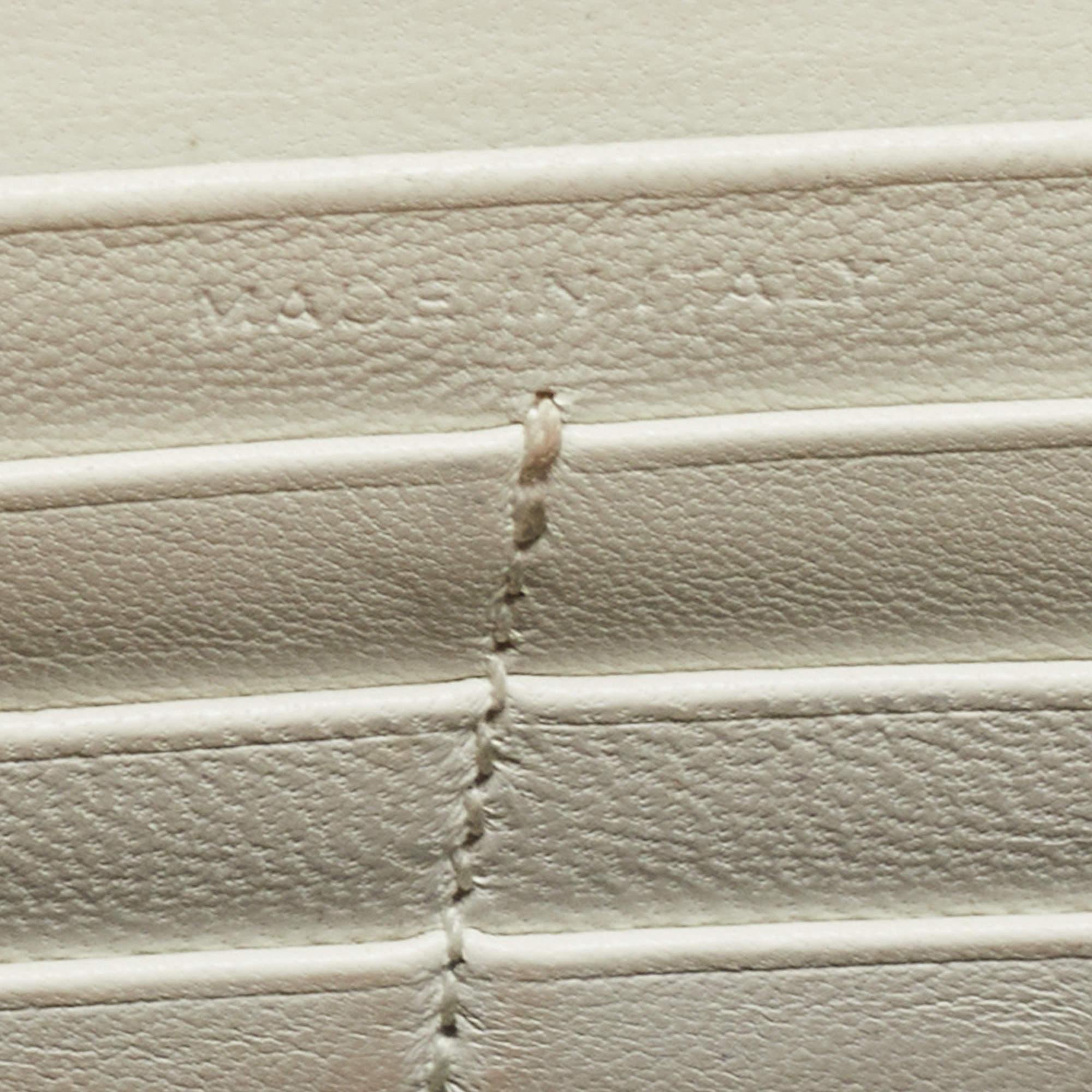 Saint Laurent White Croc Embossed Leather Kate Tassel Chain Wallet 10