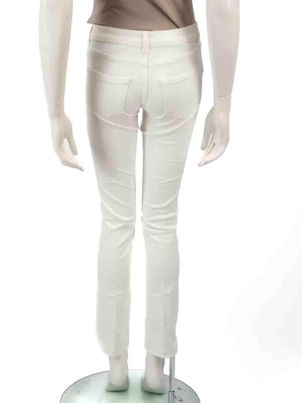 Saint Laurent White Denim Skinny Fit Jeans Size S In Good Condition For Sale In London, GB