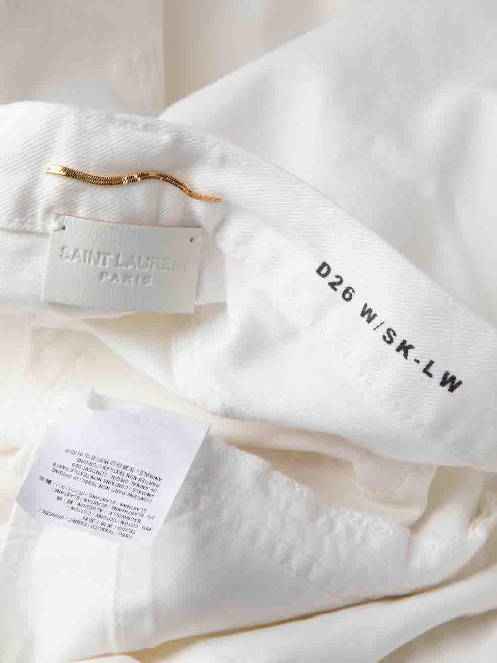 Women's Saint Laurent White Denim Skinny Fit Jeans Size S For Sale