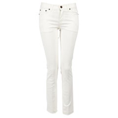 Saint Laurent White Denim Skinny Fit Jeans Size S
