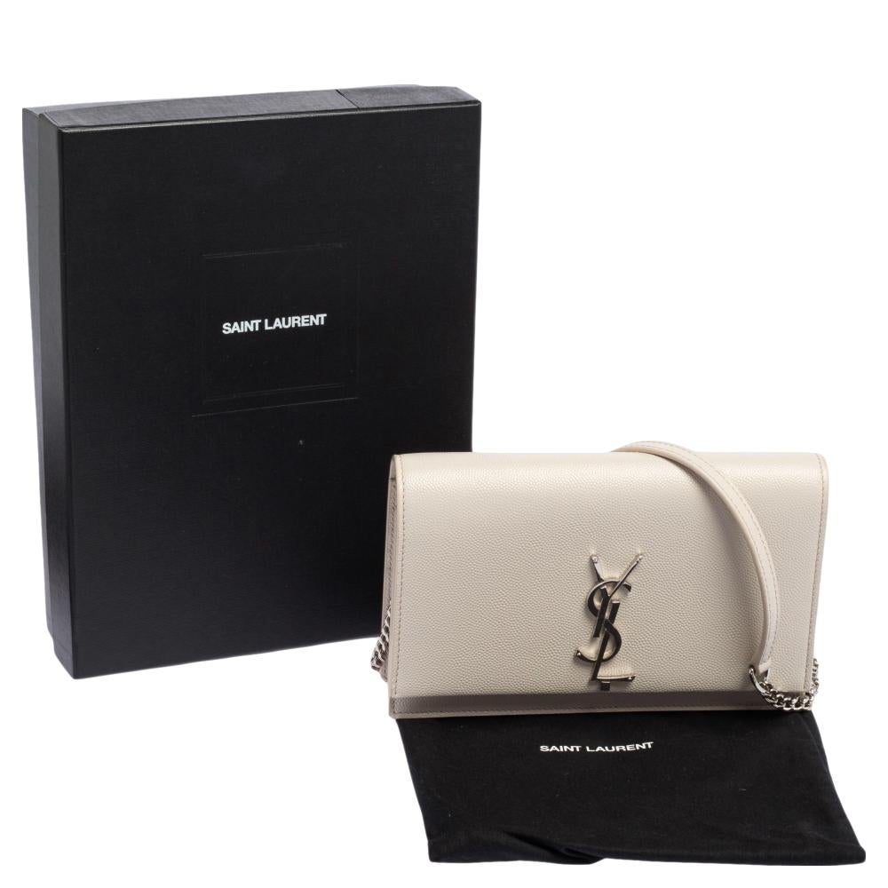 white ysl bag silver chain