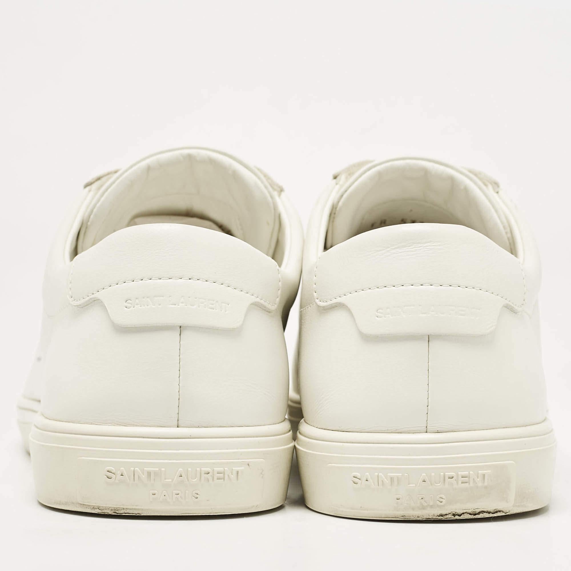 Saint Laurent White Leather Andy Sneakers Size 44 2