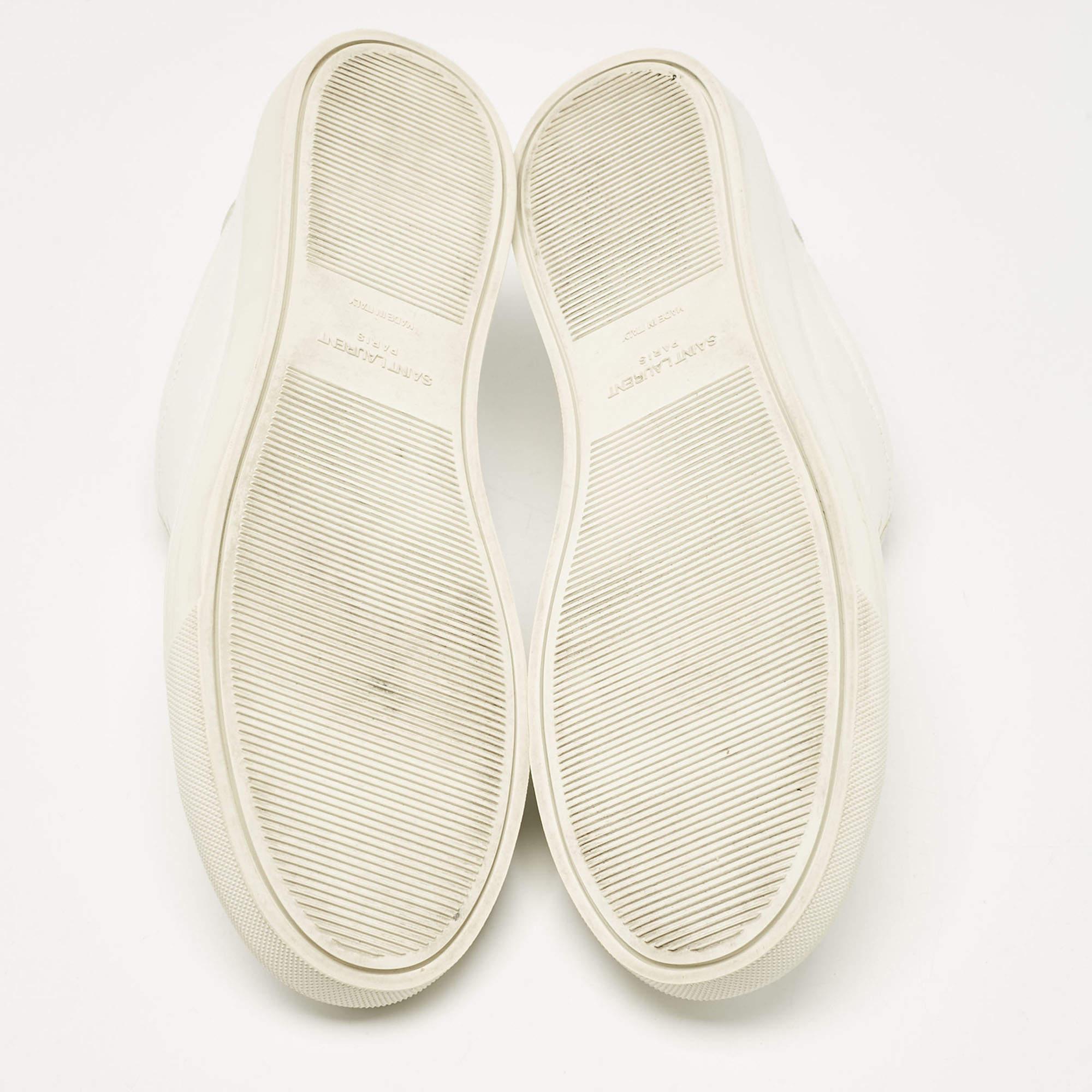 Saint Laurent White Leather Andy Sneakers Size 44 3