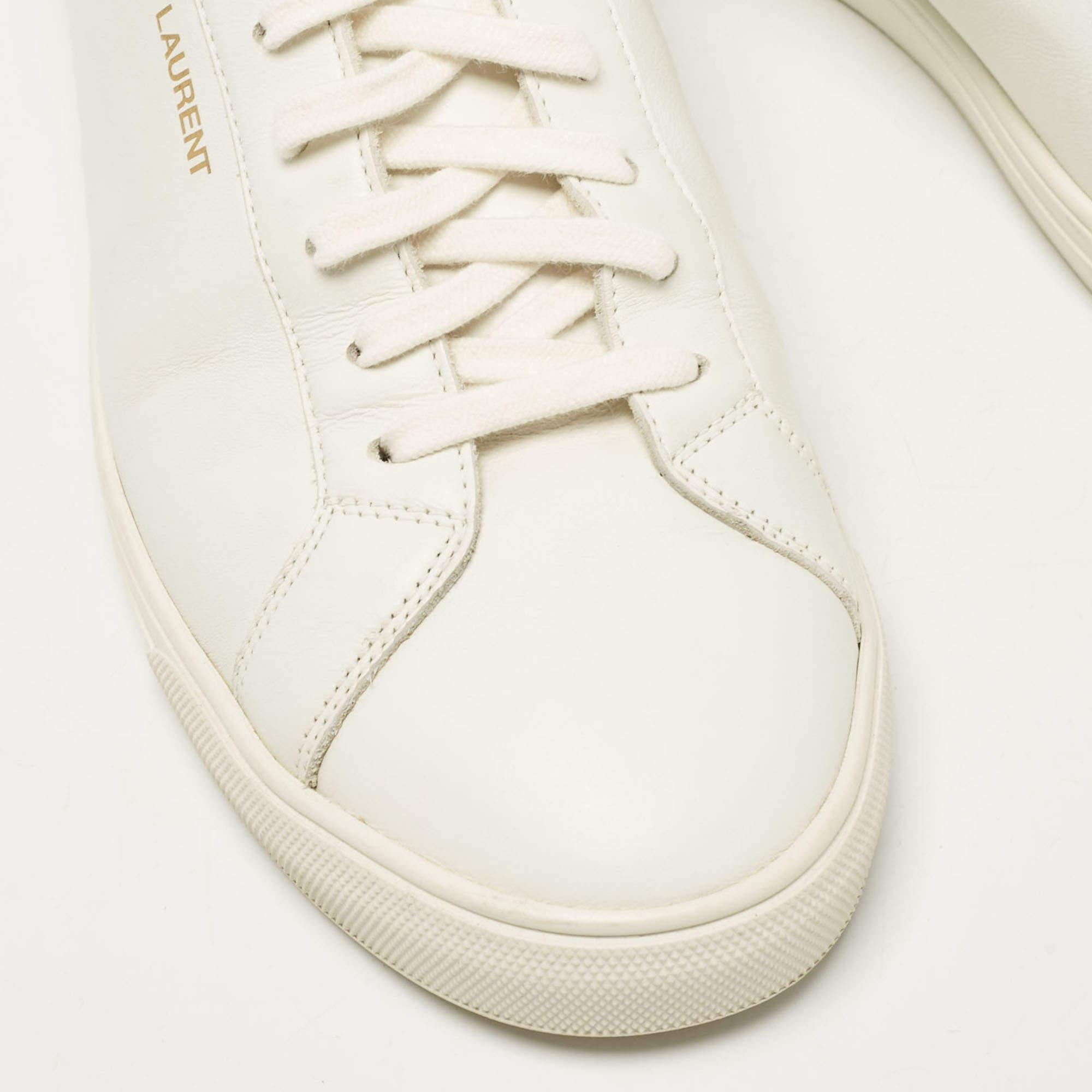 Saint Laurent White Leather Andy Sneakers Size 44 4