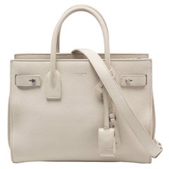 Saint Laurent White Leather Baby Classic Sac De Jour Tote